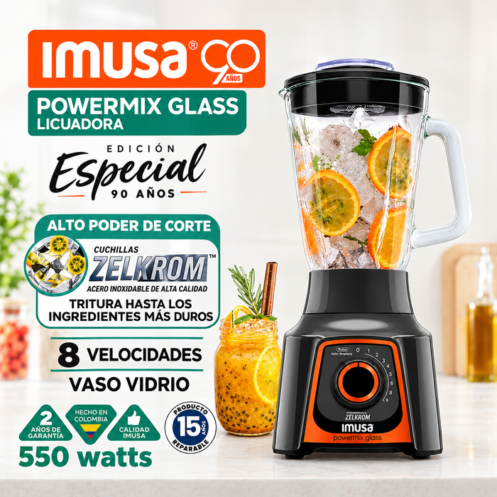 LIcuadora Imusa Powermix glass